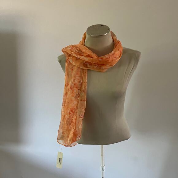 NWT Simply Noelle Orange Abstract Scarf 70 Inches Whimsical Fairycore - Picture 2 of 4